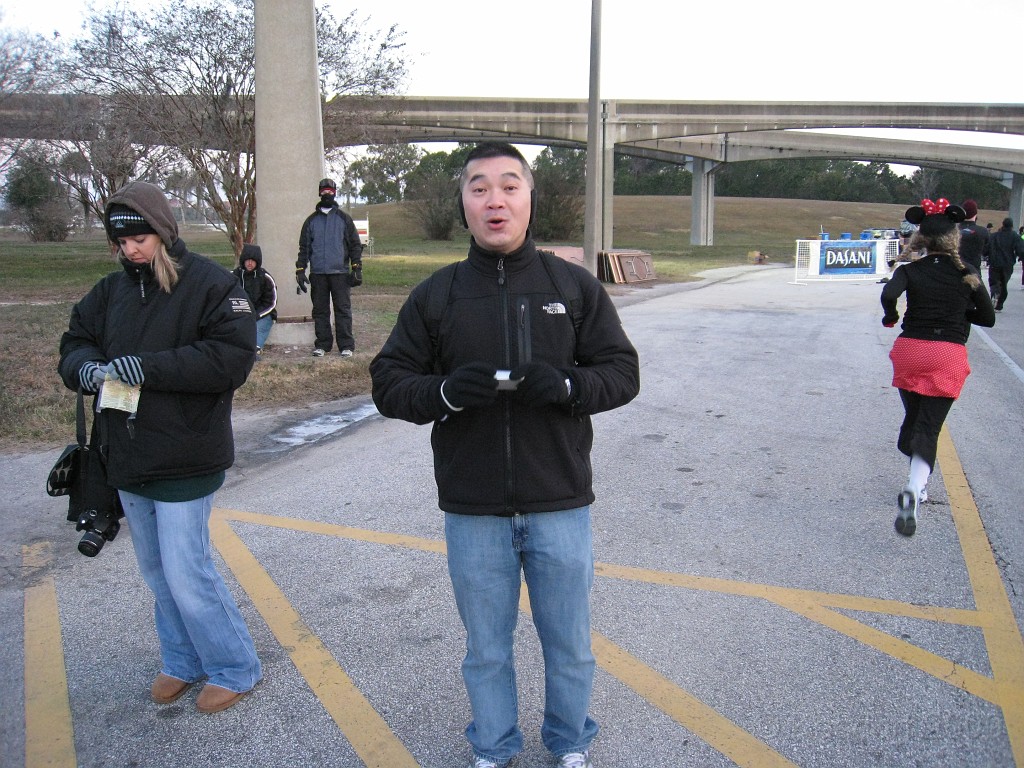 Disney 2010 D2 0200.jpg - January 9-11, 2010 Disney World Florida. Went to run the marathon. Sunday 5:40 AM start the race! Finish, go take a hot shower! Paul drove us over to Kennedy Space Center. Then buffet at Animal Kingdom for dinner!